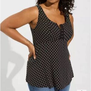 Torrid Fit & Flare Slub Sleeveless Top